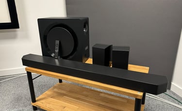 a sound bar with a speaker system and a speaker system