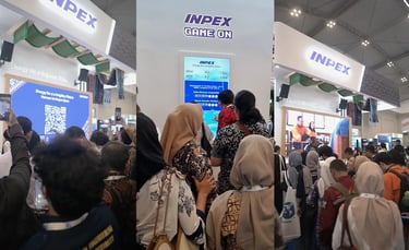 Crowd of visitors participating in INPEX Game On gamification at IPA Convention