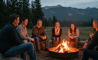 Family bonding during a Colorado Dude Ranch Vacation campfire