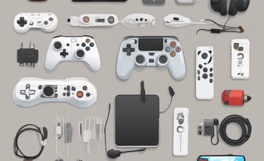 A gaming console with controllers showcased elegantly.