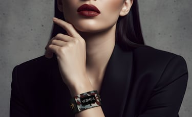 a woman with a bracelet on her wrist