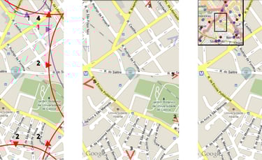 off-screen mobile map views - halodot, scaled arrows, mini map