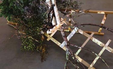 Collected materials in Hedy Leung's 'Sogetsu Ikebana 3 x 7 = 21' PF25 cultural projects performance