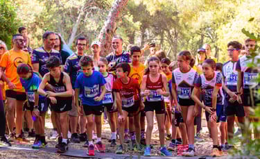 Kids in trail running in Sierra Blanca Rangers