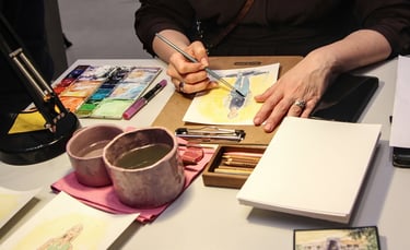 Gästeportraits, live gezeichnet während eines Netzwerk Events