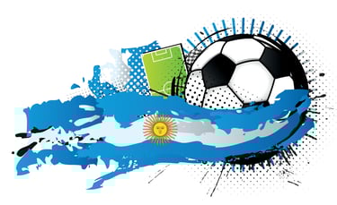 Football wrapped up on Argentinian Flag