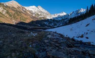 Brilliant beauty at sunset high in the Rustlers Gulch basin on an October evening