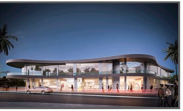 Rendu 3D Mall Commercial — Façade frontale