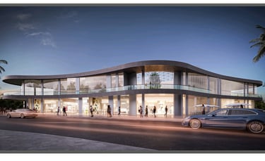 Rendu 3D Mall Commercial — Vue angle