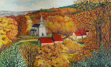 peinture église Chamberaud par Huguette Lascaux