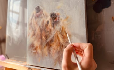 Painting an original painting on canvas