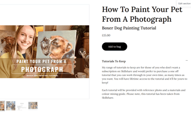 A screenshot showing a tutorial to keep, teaching how to paint a pet from a photograph