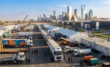 Event logistics, site support & equipment rental in Saudi Arabia.  تأجير المعدات والخيم والعمالة  