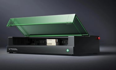 xTool S1 laser cutter machine operating in a digital fabrication lab in Oman
