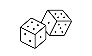 Transparent Eighter Solutions dice logo in black