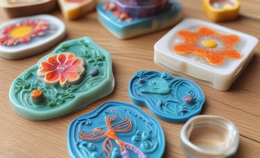 Close-up of a detailed 3D printed decorative item with vibrant colors