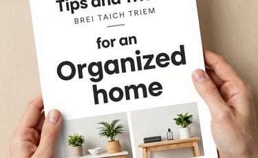 Budget-Friendly Home Tips - Hands holding a home organization guide