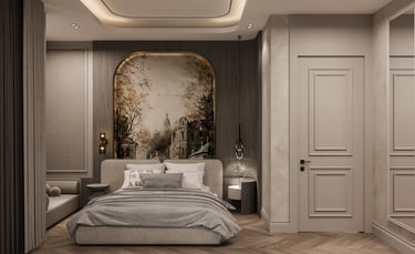 Antalya Villa E genç kız yatak odası i. mimari tasarımı