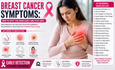 Breast cancer symptoms and its early signs