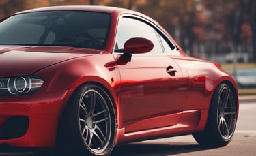 Dashboard view featuring a compact dash cam mounted neatly behind the rearview mirror.