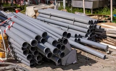 Construction materials including pipes and industrial supplies for infrastructure projects