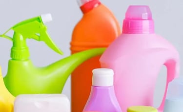 Plastic consumer products such as bottles, containers, and household plastic items