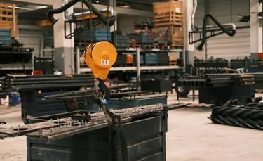 Industrial machinery setup representing equipment manufacturing and production operations