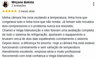 Avaliação de cliente