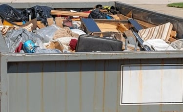 junk in a dumpster
