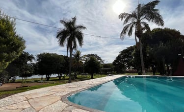 Piscina linda do Rancho do Neneco - Rancho para alugar em Miguelópolis SP
