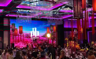 A ballroom fill with Event decoration for a Prestige Gala dinner in Kuala Lumpur Malaysia
