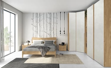 MazarakisArt: Ανοιγόμενη Ντουλάπα Δωματίου - Ανοιχτό Γκρι & Ξύλο