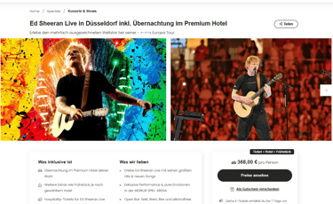 TRavelcircus Deal Ed Sheeran in Düsseldorf