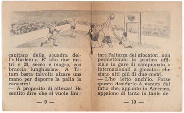 1953 Lampo Figurine Sport Magico #6 Pallacanestro Harlem Globetrotters Booklet (inside)