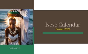 Isese Calendar for October 2025