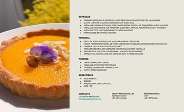 menú almuerzo le coq gourmet