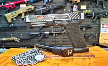 EMG (APS Custom) TTI Combat Master G34 Slide w/ OMEGA Frame CO2 Pistol Black/Silver