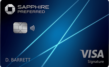 a chase sapphire preferred card with a visa card