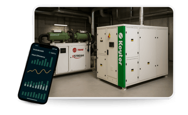 Sistemas de climatización eficiente y recuperación de calor con equipos Keyter y Trane, monitoreados
