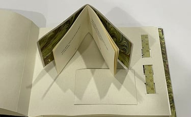 Album with marbled paper and decorative pages