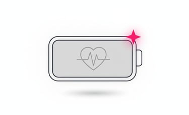 atería recargándose que simboliza recuperar energía y salud