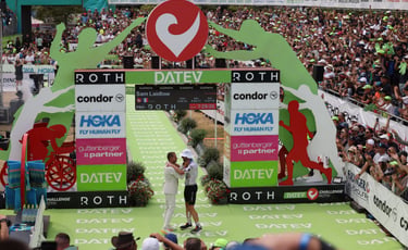 Challenge Roth Finish Line Felix and Sam Laidlow