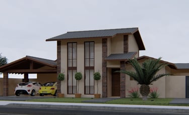 fachada sobrado estilo rustico