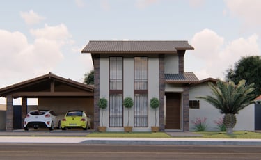 fachada estilo rustico