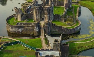 Caerphilly Castle forth water historic buildings 