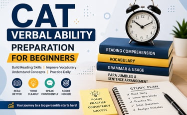 The Image shows the basic requirements for CAT Verbal Ability Preparation for beginners