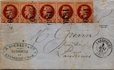 Letter up to 10 g from and to LANDRECIES.