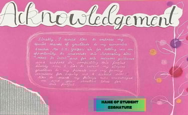acknowledgement page in economics project