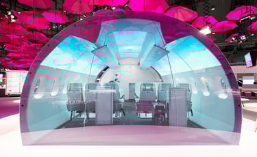 Airbus Kabine Projektion Telekom