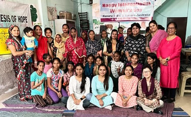 International Women's Day with Hanaru at the Shahbad Dairy Slum.